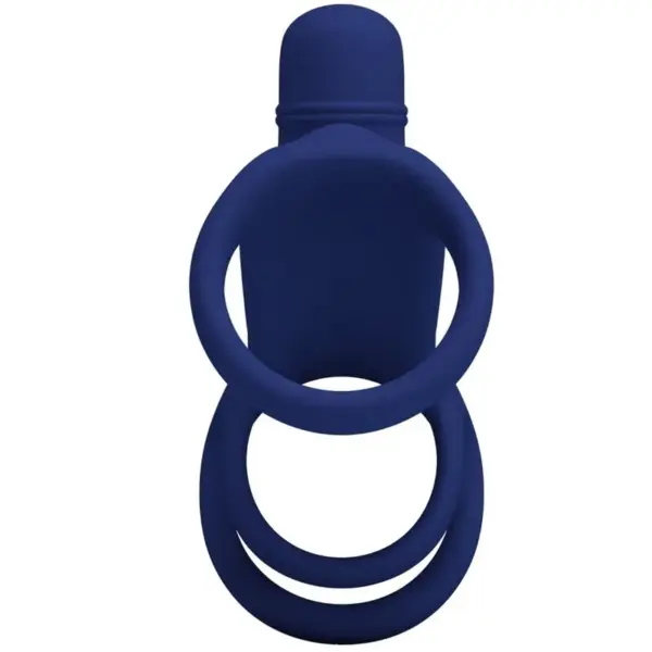 Pretty Love - Elish Anillo Vibrador con Extensión Azul - Imagen 3