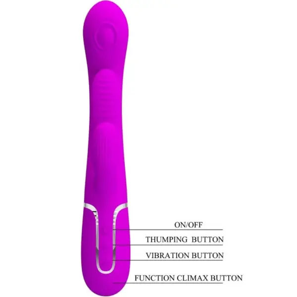 Pretty Love - Vibrador rabbit multifunción rosa - Imagen 5