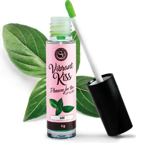 SECRETPLAY - Lip Gloss Vibrant Kiss Menta para Placer Compartido