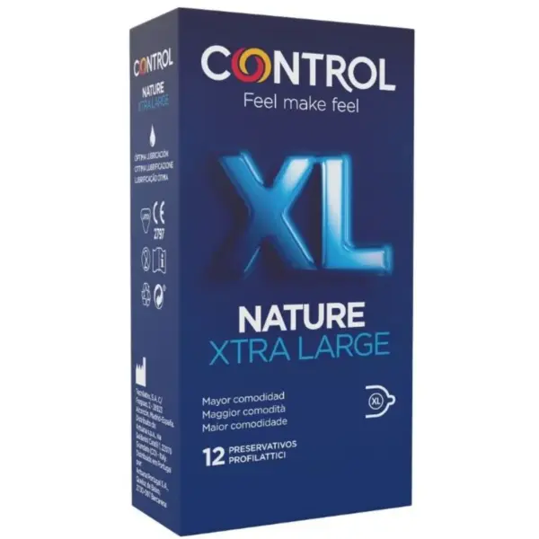 CONTROL - Preservativos Adaptados Nature XL 12 Unidades