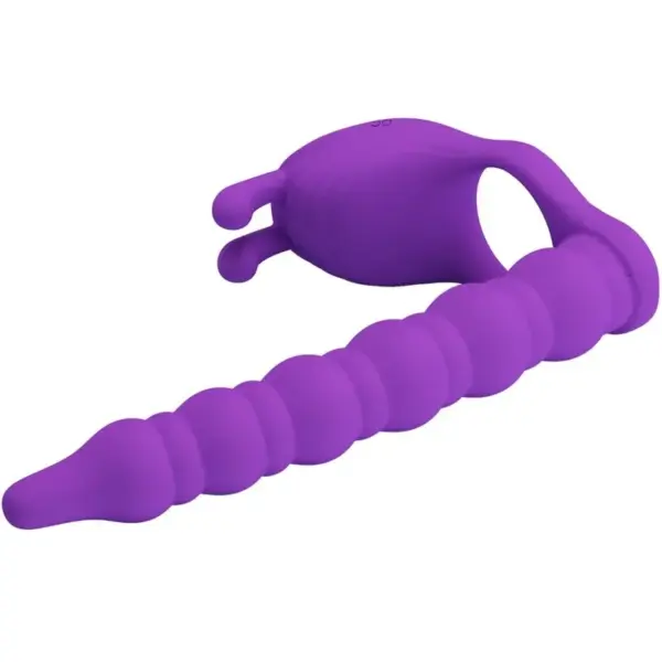 Pretty Love - Anillo Pene con Plug Vibrador Lila - Imagen 4