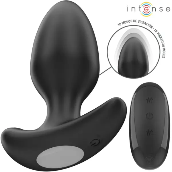 INTENSE - Joey Plug Anal 10 Vibraciones Negro Control Remoto