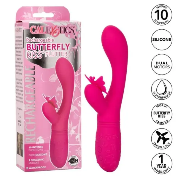 CALEXOTICS - Butterfly Kiss Flutter Rosa - Vibrador erótico con mariposa - Imagen 2