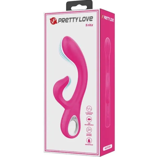 Pretty Love - Vibrador rabbit 12 vibraciones rosa - Imagen 9