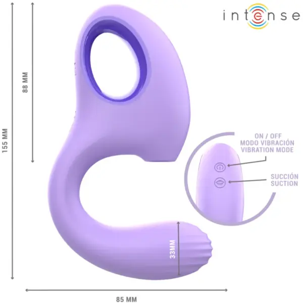 INTENSE - Baxter Vibrador & Estimulador Violeta Control Remoto - Imagen 2