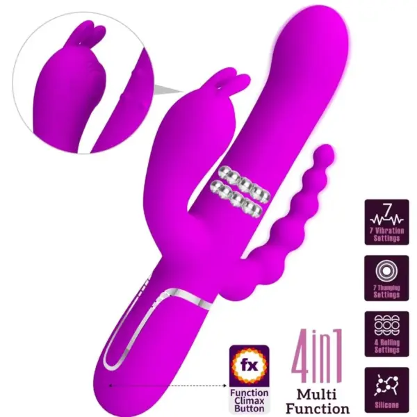 Pretty Love - Cammy Triple Vibrador Multifunción 4 en 1 Rosa - Imagen 9