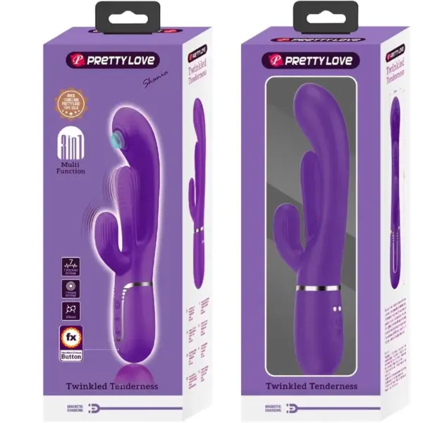 Pretty Love - Vibrador rabbit con licking morado - Imagen 11