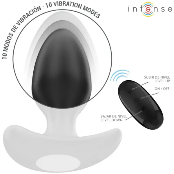 INTENSE - Joey Plug Anal 10 Vibraciones Negro Control Remoto - Imagen 4