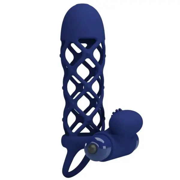 Pretty Love - Giann Anillo Vibrador con Funda de Silicona Azul - Imagen 3