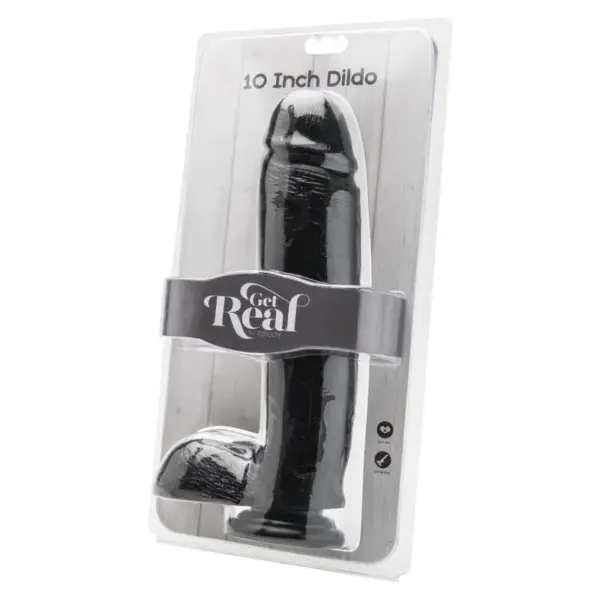 GET REAL - DILDO 25,5 CM CON TESTICULOS NEGRO - Imagen 2