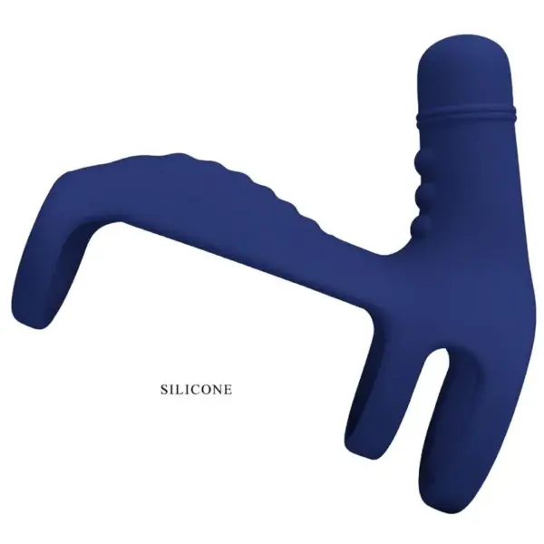 Pretty Love - Elish Anillo Vibrador con Extensión Azul - Imagen 5