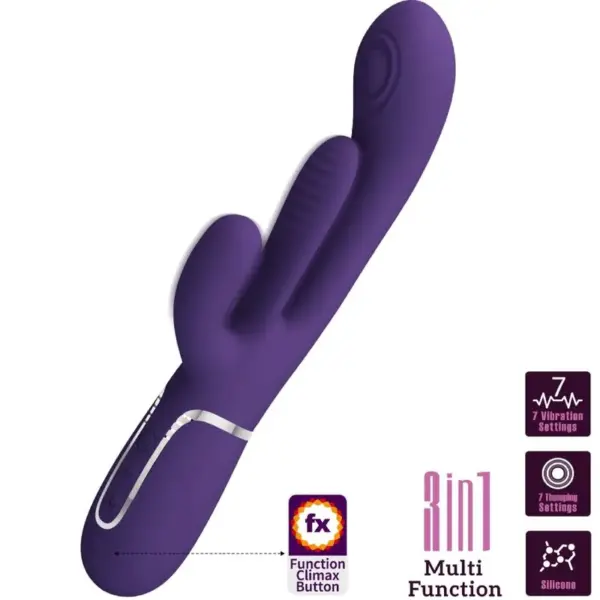 Pretty Love - Vibrador rabbit con licking morado - Imagen 2