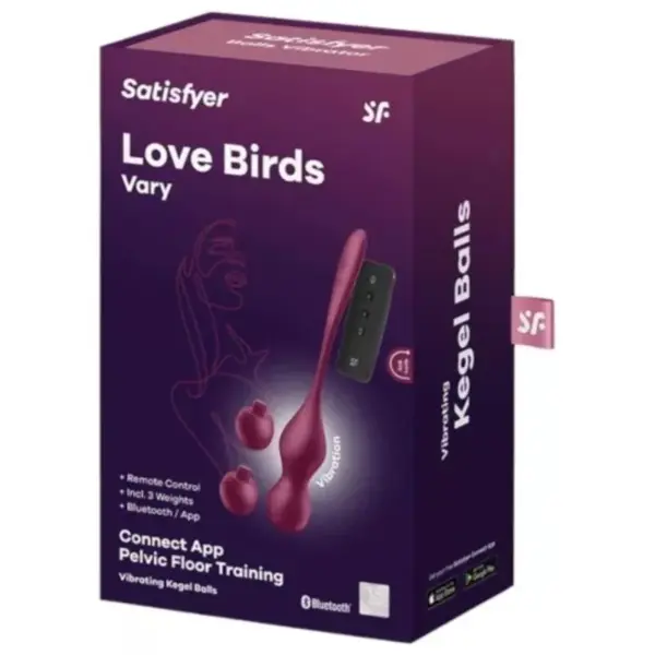Satisfyer - Love Birds Vary Bolas Vibradores App Gratuita Rojo Vino - Imagen 5