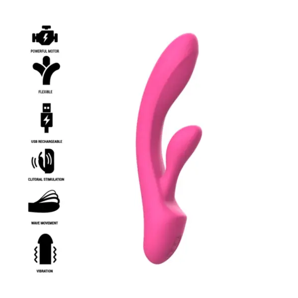 Intense - Vibrador rabbit de silicona líquida rosa