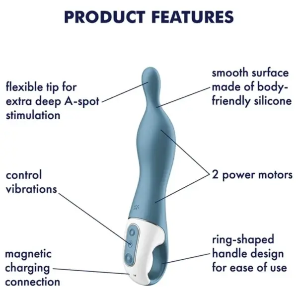 Satisfyer - Vibrador A-Mazing 1 Punto A Azul - Imagen 4