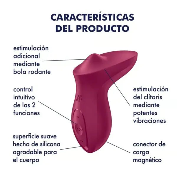 SATISFYER - Exciterrr Vibrador Lay-On Clítoris Berry - Imagen 4