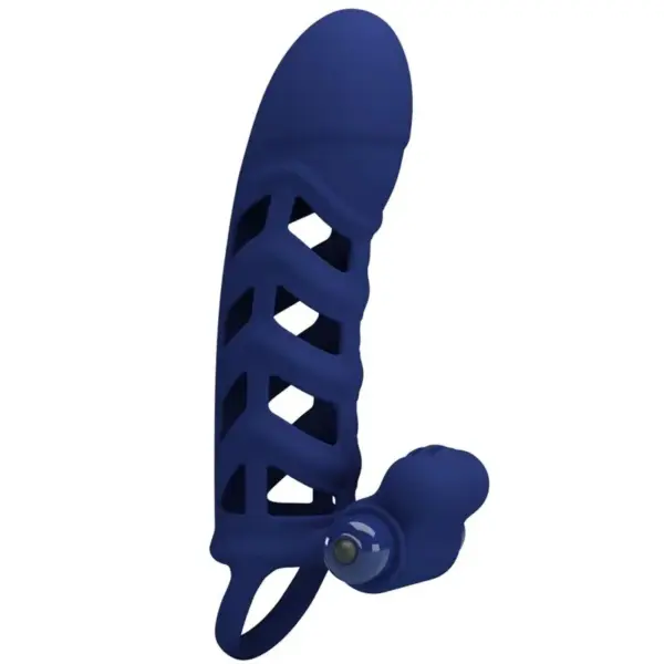 Pretty Love - Anillo vibrador con funda de silicona azul - Imagen 4