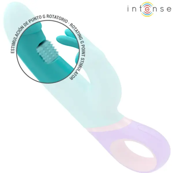 INTENSE - Vibrador rabbit con estimulador rotatorio del punto G azul - Imagen 4