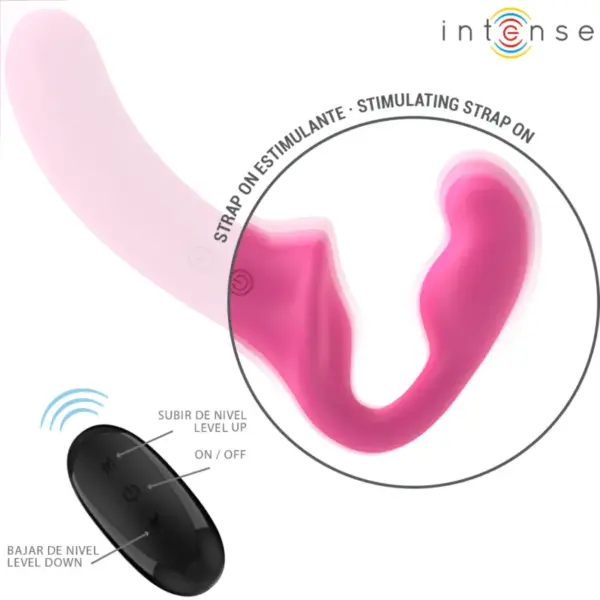 INTENSE - Vibrador Doble 20 cm Rosa Control Remoto - Imagen 2