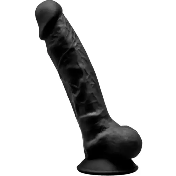 SILEXD - Modelo 1 Pene Realista Silicona Premium Silexpan Negro 17.5 cm