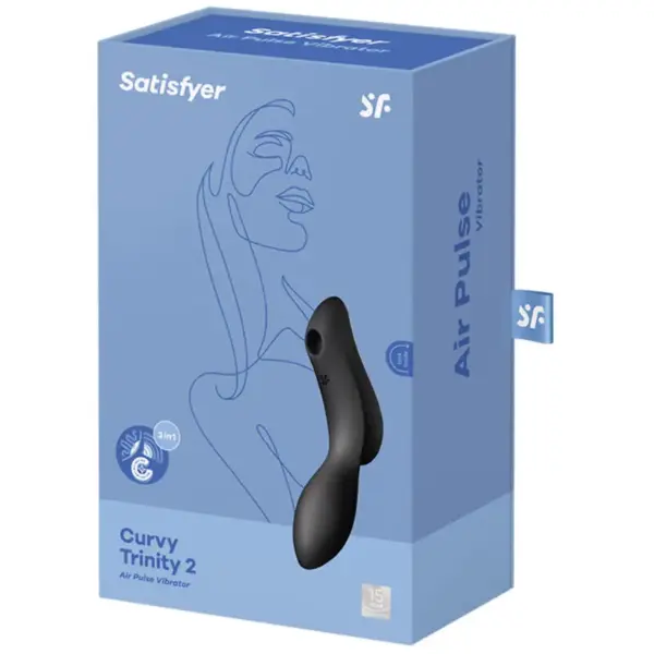 Satisfyer - Curvy Trinity 2 Estimulador y Vibrador Negro - Imagen 4