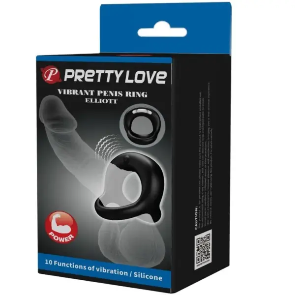 Pretty Love - Elliott Anillo Vibrador Negro - Imagen 9