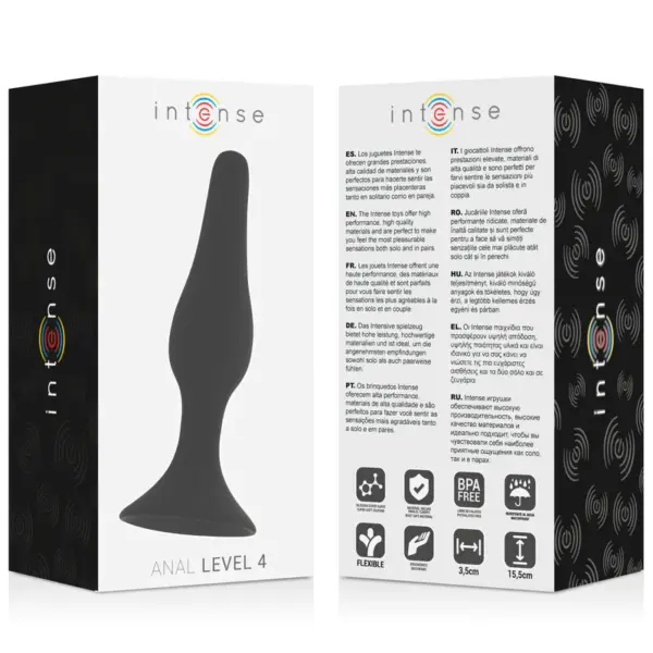 Intense - Anal Level 4 15.5CM Negro: Placer y Elegancia en Juego - Imagen 4