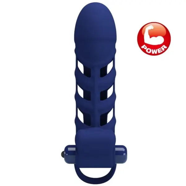 Pretty Love - Anillo vibrador con funda de silicona azul - Imagen 6