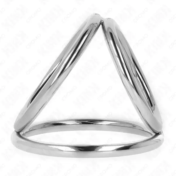 KINK - Anillo Pene Triple de Metal Cromado para Experiencias BDSM Intensas - Imagen 4