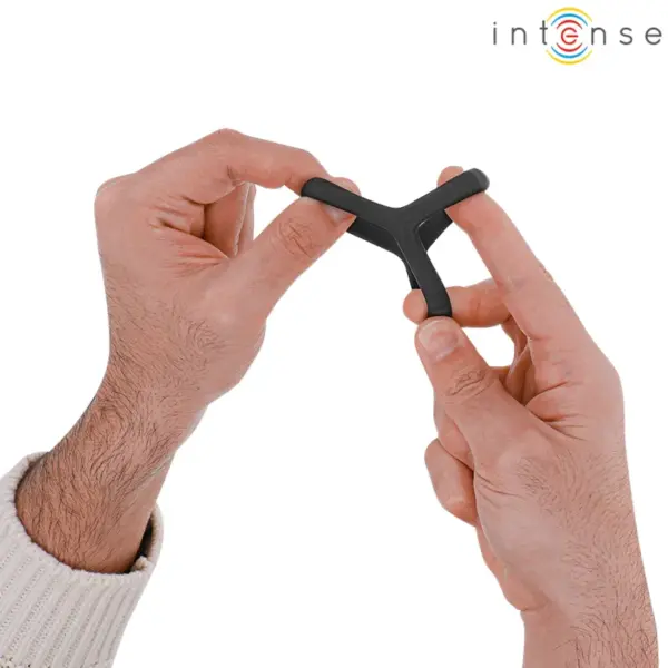 INTENSE - Anillo Doble Para Pene Carson en Silicona Negra Modelo 4 - Imagen 3