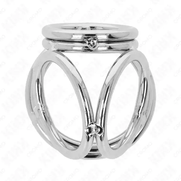 KINK - Anillo Pene Triple Metal Cromado 3.8 cm a 5 cm Modelo 1 - Imagen 4