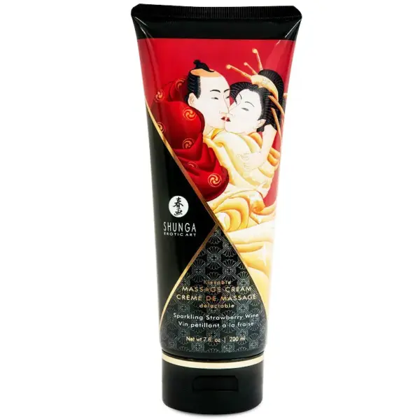 SHUNGA - Crema Masaje Fresas y Cava 200 ml - Placer Sensual para Parejas