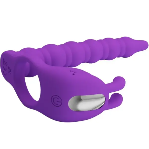 Pretty Love - Anillo Pene con Plug Vibrador Lila - Imagen 3