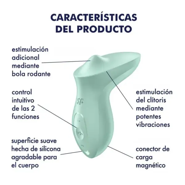 SATISFYER - Vibrador Lay-On Clítoris Menta para Placer Inigualable - Imagen 4