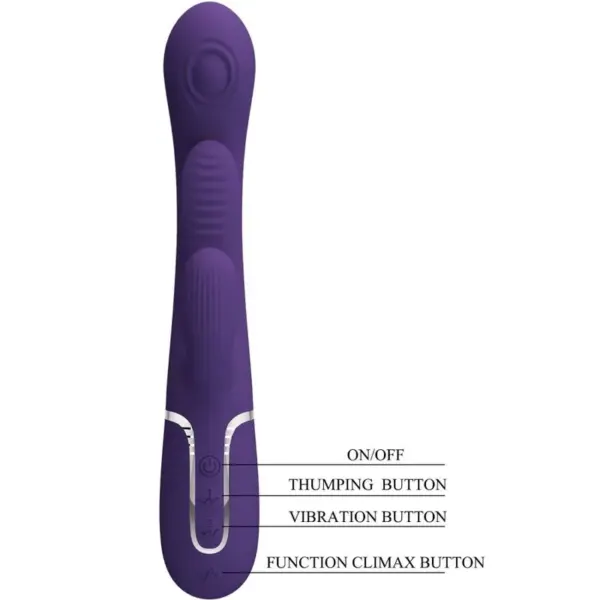 Pretty Love - Vibrador rabbit con licking morado - Imagen 8