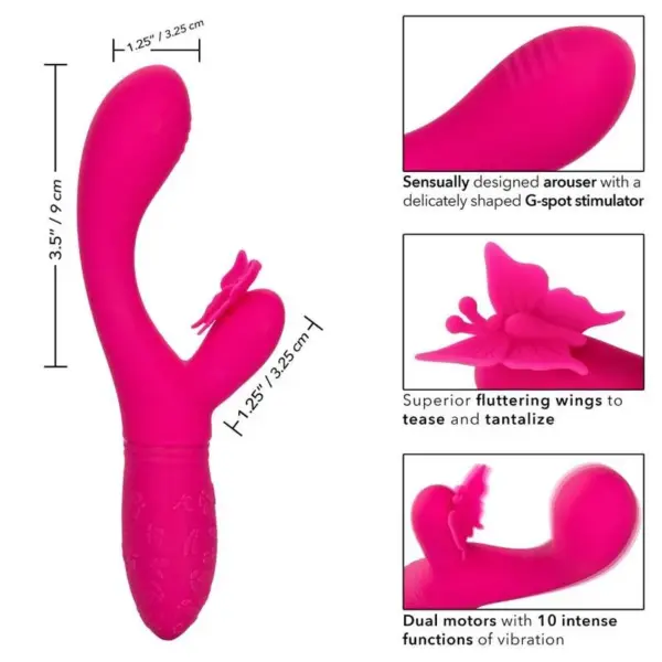 CALEXOTICS - Butterfly Kiss Flutter Rosa - Vibrador erótico con mariposa - Imagen 3