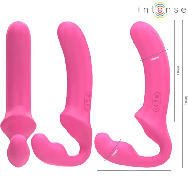 INTENSE - Vibrador Doble 20 cm Rosa Control Remoto - Imagen 5