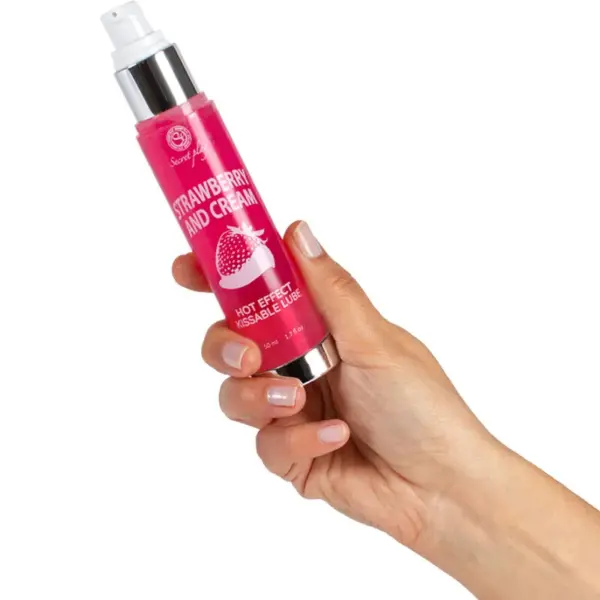 SECRETPLAY - Lubricante 2-1 Efecto Calor Fresa & Nata 50 ML - Imagen 3