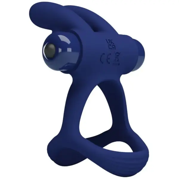 Pretty Love - Vibrador rabbit con doble anillo azul - Imagen 4