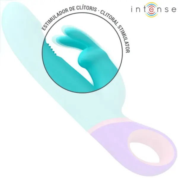 INTENSE - Vibrador rabbit con estimulador rotatorio del punto G azul - Imagen 3