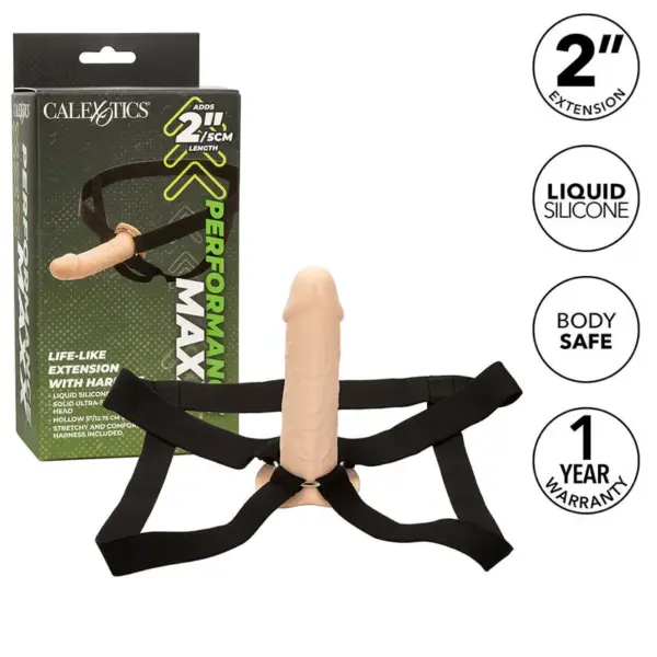 CalExotics - Extensión Realista con Arnés Piel Claro para Placer Aumentado - Imagen 2