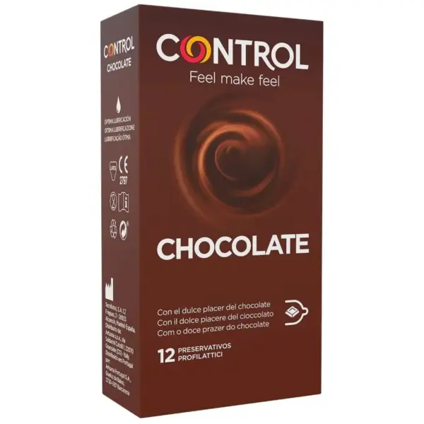 CONTROL - Condones Lubricados Sabor Chocolate 12 Unidades