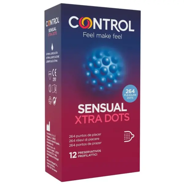 CONTROL - XTRA DOTS 12 UDS - Preservativos Con Texturas Innovadoras