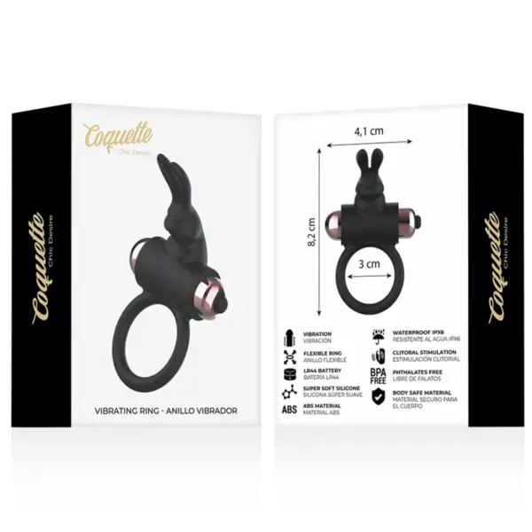 Coquette Chic Desire - Anillo Vibrador Negro/Gold para Placer Compartido - Imagen 9