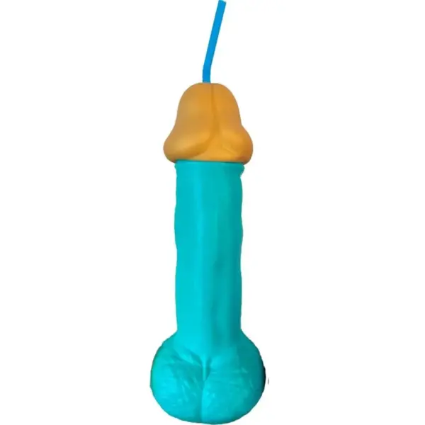 Diablo Picante - Vaso pene plástico azul para fiestas divertidas