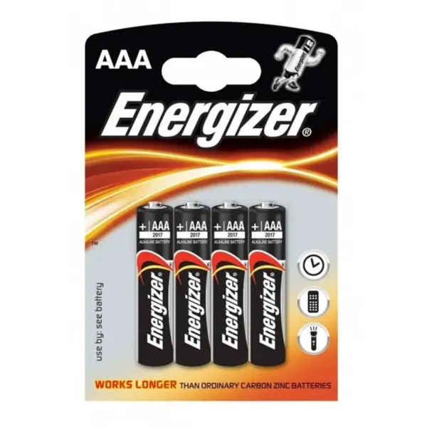 Energizer - Pilas Alcalinas AAA LR03 Blister*4 para tus dispositivos