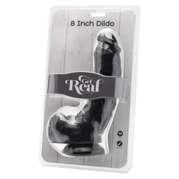 GET REAL - DILDO 20,5 CM CON TESTÍCULOS NEGRO - Imagen 2