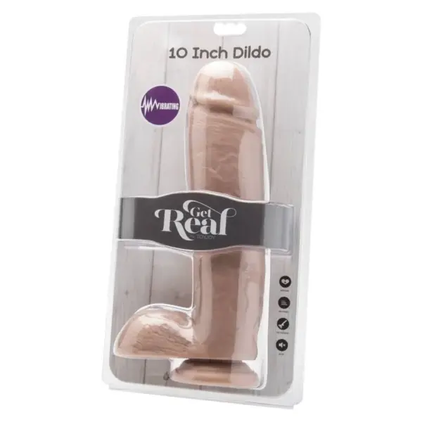 GET REAL - DILDO 25,5 CM CON TESTICULOS VIBRADOR NATURAL - Imagen 2