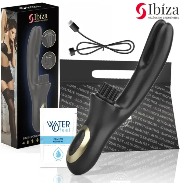 IBIZA - Vibrador Hi-Tech Rabbit con Doble Clamping Negro - Imagen 2