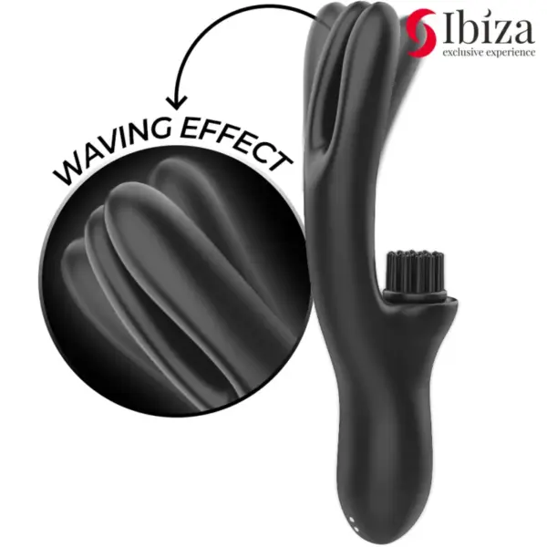 IBIZA - Vibrador Hi-Tech Rabbit con Doble Clamping Negro - Imagen 3